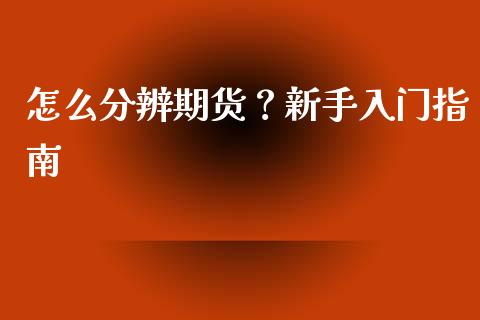 怎么分辨期货？新手入门指南_https://wap.jnlaobingbanjia.com_财经资讯_第1张