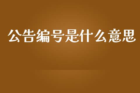 公告编号是什么意思_https://wap.jnlaobingbanjia.com_股市行情_第1张