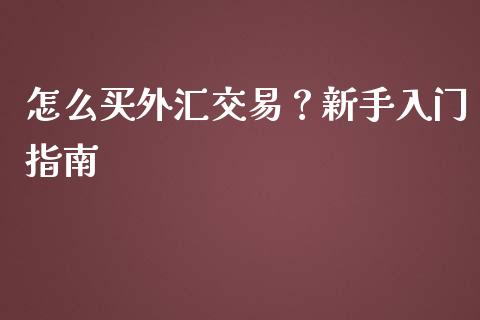 怎么买外汇交易?新手入门指南_金融理财_第1张_财经资讯_股市行情_财务管理_金融理财 怎么买外汇交易?新手入门指南_https://wap.jnlaobingbanjia.com_金融理财_第1张