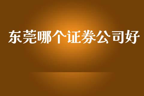 东莞哪个证券公司好_https://wap.jnlaobingbanjia.com_证券公告_第1张