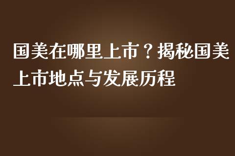 国美在哪里上市？揭秘国美上市地点与发展历程_https://wap.jnlaobingbanjia.com_财务管理_第1张