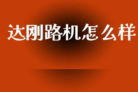 达刚路机怎么样_https://wap.jnlaobingbanjia.com_财务管理_第1张
