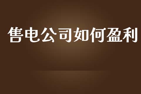 售电公司如何盈利_https://wap.jnlaobingbanjia.com_金融理财_第1张