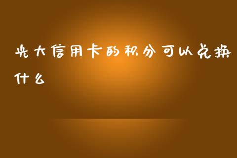光大信用卡的积分可以兑换什么_https://wap.jnlaobingbanjia.com_基金分析_第1张