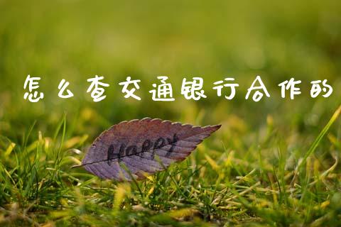 怎么查交通银行合作的_https://wap.jnlaobingbanjia.com_证券公告_第1张