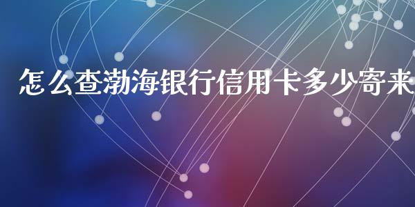 怎么查渤海银行信用卡多少寄来_https://wap.jnlaobingbanjia.com_基金分析_第1张