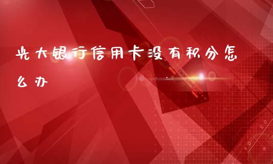 光大银行信用卡没有积分怎么办_https://wap.jnlaobingbanjia.com_财务管理_第1张