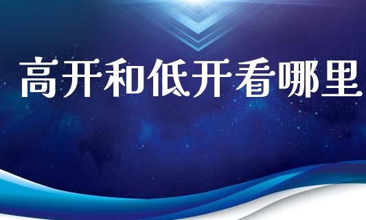 高开和低开看哪里_https://wap.jnlaobingbanjia.com_财务管理_第1张