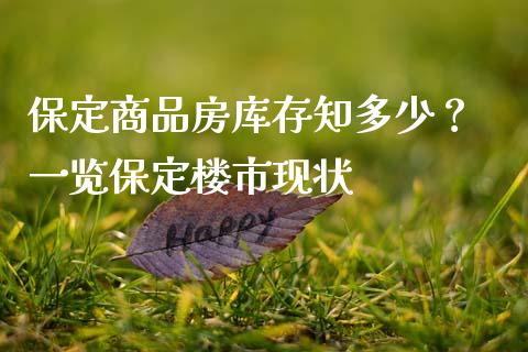 保定商品房库存知多少？ 一览保定楼市现状_https://wap.jnlaobingbanjia.com_股市行情_第1张