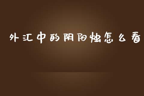 外汇中的阴阳烛怎么看_https://wap.jnlaobingbanjia.com_股市行情_第1张