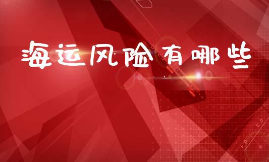 海运风险有哪些_https://wap.jnlaobingbanjia.com_股市行情_第1张