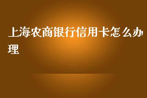 上海农商银行信用卡怎么办理_https://wap.jnlaobingbanjia.com_基金分析_第1张
