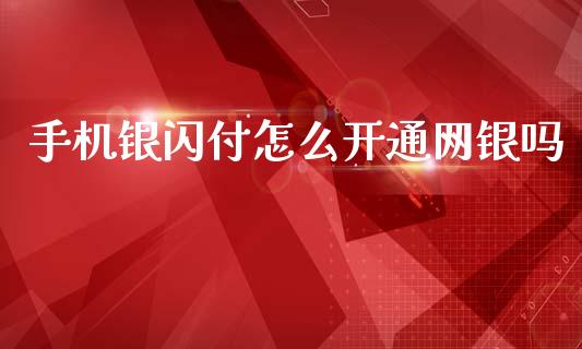 手机银闪付怎么开通网银吗_https://wap.jnlaobingbanjia.com_财经资讯_第1张