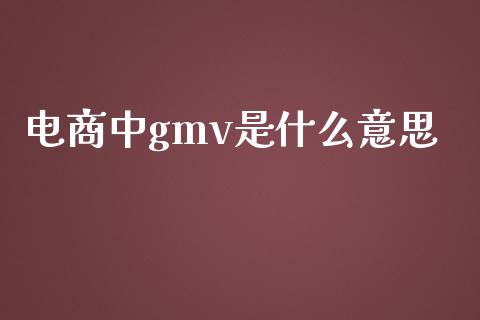 电商中gmv是什么意思_https://wap.jnlaobingbanjia.com_基金分析_第1张