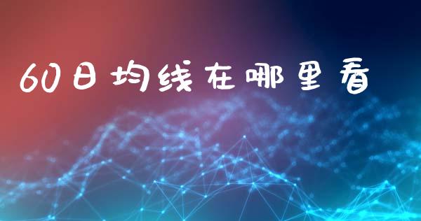 60日均线在哪里看_https://wap.jnlaobingbanjia.com_金融理财_第1张