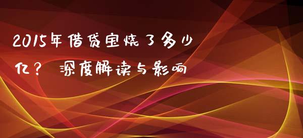 2015年借贷宝烧了多少亿？ 深度解读与影响_https://wap.jnlaobingbanjia.com_财务管理_第1张