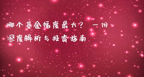 哪个基金幅度最大？ 一份深度解析与投资指南_https://wap.jnlaobingbanjia.com_证券公告_第1张