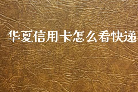 华夏信用卡怎么看快递_https://wap.jnlaobingbanjia.com_财经资讯_第1张