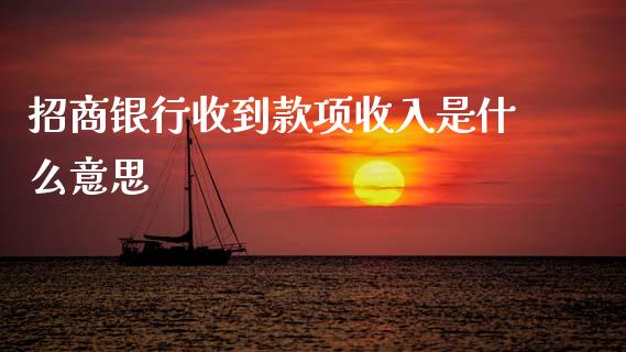 招商银行收到款项收入是什么意思_https://wap.jnlaobingbanjia.com_基金分析_第1张