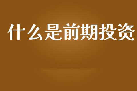 什么是前期投资_https://wap.jnlaobingbanjia.com_证券公告_第1张