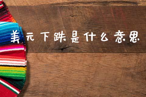 美元下跌是什么意思_https://wap.jnlaobingbanjia.com_证券公告_第1张
