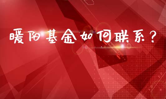 暖阳基金如何联系？_https://wap.jnlaobingbanjia.com_基金分析_第1张