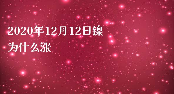 2020年12月12日镍为什么涨_https://wap.jnlaobingbanjia.com_证券公告_第1张