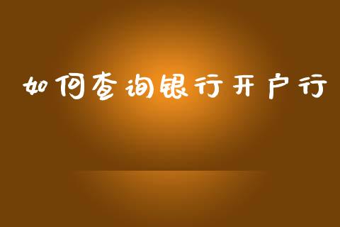 如何查询银行开户行_https://wap.jnlaobingbanjia.com_财经资讯_第1张