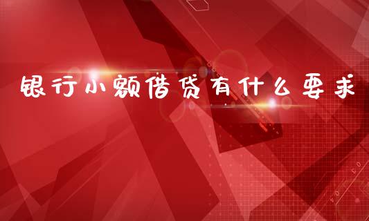 银行小额借贷有什么要求_https://wap.jnlaobingbanjia.com_证券公告_第1张
