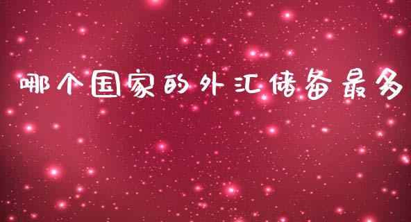 哪个国家的外汇储备最多_https://wap.jnlaobingbanjia.com_证券公告_第1张