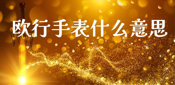 欧行手表什么意思_证券公告_第1张_财经资讯_股市行情_财务管理_金融理财 欧行手表什么意思_https://wap.jnlaobingbanjia.com_证券公告_第1张