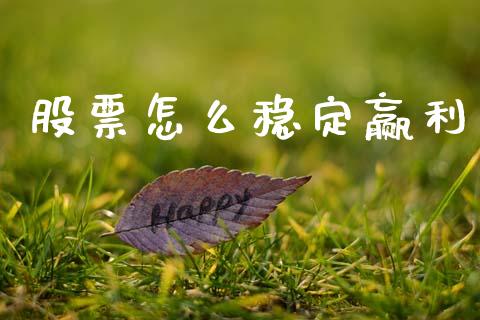 股票怎么稳定赢利_https://wap.jnlaobingbanjia.com_财经资讯_第1张