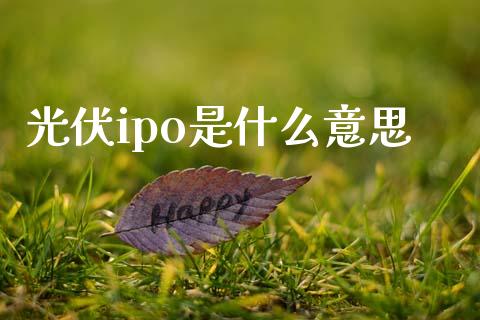 光伏ipo是什么意思_https://wap.jnlaobingbanjia.com_财经资讯_第1张