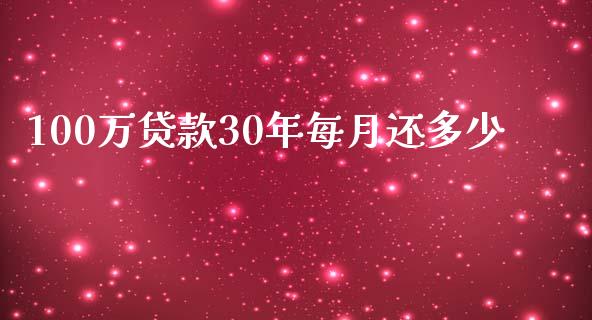 100万贷款30年每月还多少_https://wap.jnlaobingbanjia.com_财经资讯_第1张