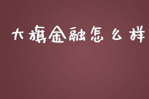 大旗金融怎么样_https://wap.jnlaobingbanjia.com_基金分析_第1张