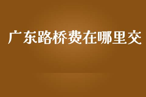 广东路桥费在哪里交_https://wap.jnlaobingbanjia.com_财经资讯_第1张