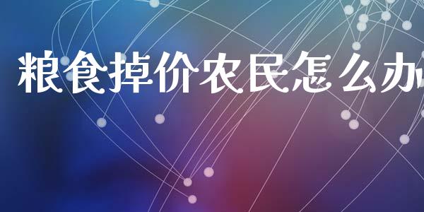 粮食掉价农民怎么办_https://wap.jnlaobingbanjia.com_金融理财_第1张