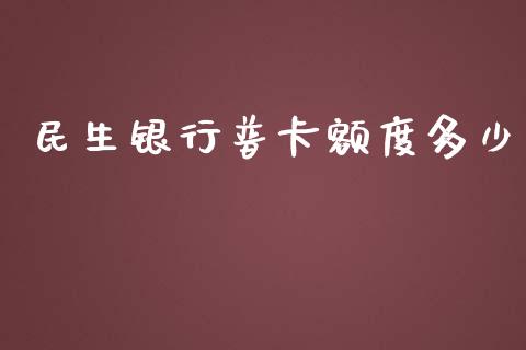 民生银行普卡额度多少_https://wap.jnlaobingbanjia.com_证券公告_第1张