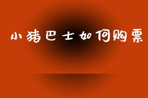 小猪巴士如何购票_https://wap.jnlaobingbanjia.com_金融理财_第1张