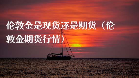 伦敦金是现货还是期货（伦敦金期货行情）_https://wap.jnlaobingbanjia.com_基金分析_第1张