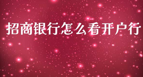 招商银行怎么看开户行_https://wap.jnlaobingbanjia.com_股市行情_第1张