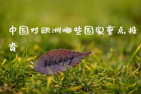 中国对欧洲哪些国家重点投资_https://wap.jnlaobingbanjia.com_股市行情_第1张