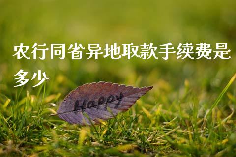 农行同省异地取款手续费是多少_https://wap.jnlaobingbanjia.com_财务管理_第1张