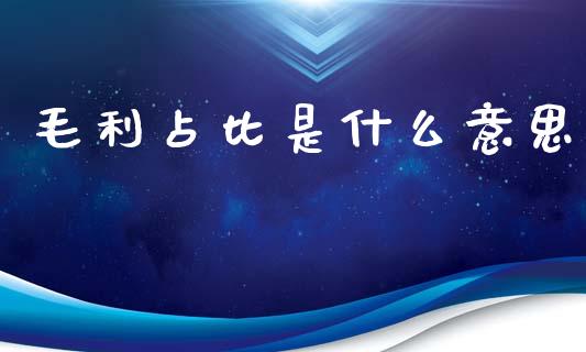 毛利占比是什么意思_https://wap.jnlaobingbanjia.com_金融理财_第1张