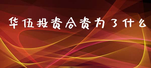 华伍投资合资为了什么_https://wap.jnlaobingbanjia.com_基金分析_第1张