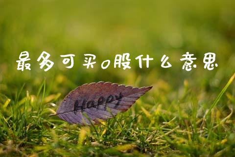 最多可买o股什么意思_https://wap.jnlaobingbanjia.com_股市行情_第1张