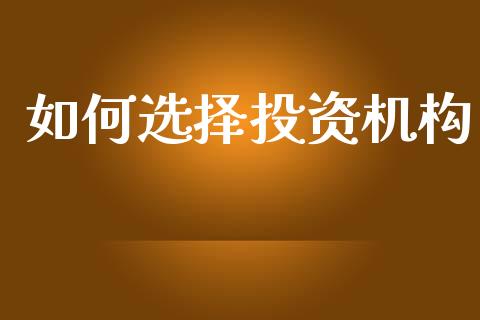 如何选择投资机构_https://wap.jnlaobingbanjia.com_财务管理_第1张