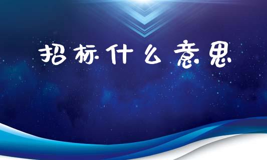 招标什么意思_https://wap.jnlaobingbanjia.com_股市行情_第1张