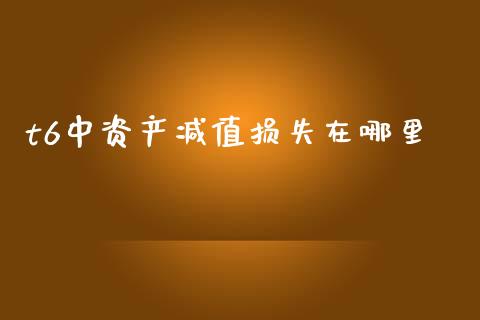 t6中资产减值损失在哪里_https://wap.jnlaobingbanjia.com_财务管理_第1张