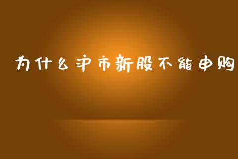 为什么沪市新股不能申购_https://wap.jnlaobingbanjia.com_证券公告_第1张